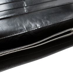 Pre Owned Prada Black Nylon Embellished Continental Wallet