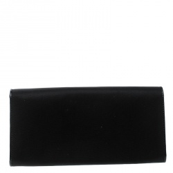 Pre Owned Prada Black Nylon Embellished Continental Wallet