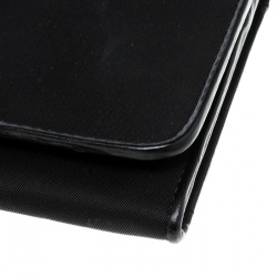 Pre Owned Prada Black Nylon Embellished Continental Wallet