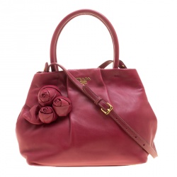 Pre Owned Prada Pink Nappa Leather Rose Satchel