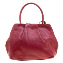 Pre Owned Prada Pink Nappa Leather Rose Satchel