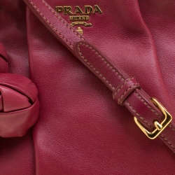 Pre Owned Prada Pink Nappa Leather Rose Satchel