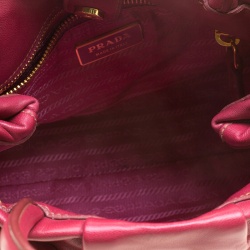 Pre Owned Prada Pink Nappa Leather Rose Satchel