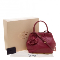 Pre Owned Prada Pink Nappa Leather Rose Satchel
