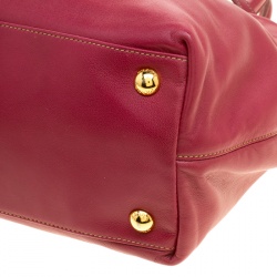 Pre Owned Prada Pink Nappa Leather Rose Satchel