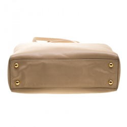 Pre Owned Prada Beige Saffiano Leather North/south Tote