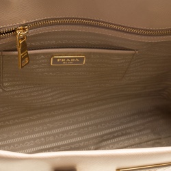 Pre Owned Prada Beige Saffiano Leather North/south Tote