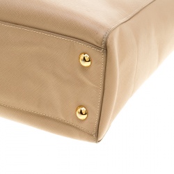 Pre Owned Prada Beige Saffiano Leather North/south Tote
