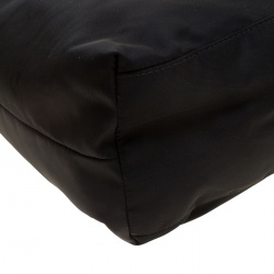 Pre Owned Prada Black Nylon And Leather Hobo