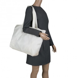 Pre Owned Prada White Nylon Shopping Tote