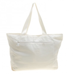 Pre Owned Prada White Nylon Shopping Tote