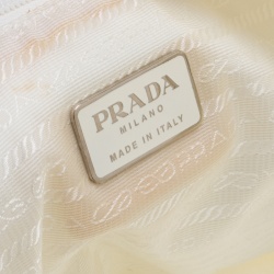 Pre Owned Prada White Nylon Shopping Tote