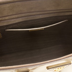 Pre Owned Prada Beige Patent Leather Large Double Zip Tote