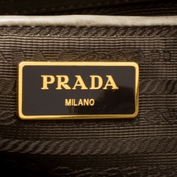 Pre Owned Prada Beige Patent Leather Large Double Zip Tote