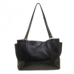 Pre Owned Prada Black Vitello Daino Leather Shopper Tote