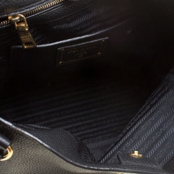 Pre Owned Prada Black Vitello Daino Leather Shopper Tote