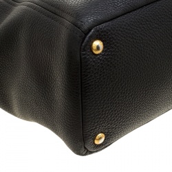 Pre Owned Prada Black Vitello Daino Leather Shopper Tote