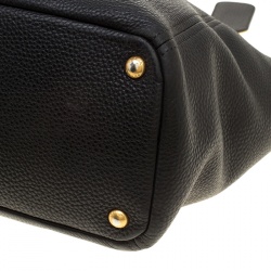 Pre Owned Prada Black Vitello Daino Leather Shopper Tote