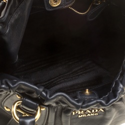 Pre Owned Prada Black Soft Calf Leather Shopping Tote