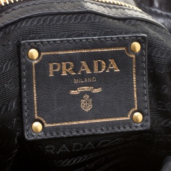 Pre Owned Prada Black Soft Calf Leather Shopping Tote