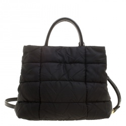 Pre Owned Prada Black Gaufre Nylon Tote