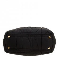 Pre Owned Prada Black Gaufre Nylon Tote