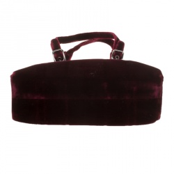 Pre Owned Prada Burgundy Velvet Frame Bag