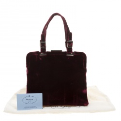 Pre Owned Prada Burgundy Velvet Frame Bag
