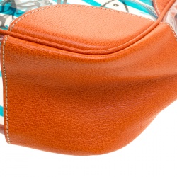 Pre Owned Prada Transparent/Orange PVC and Leather Fish Printed Tote