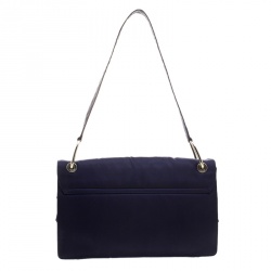 Prada Navy Blue Tessuto Nylon Flap Shoulder Bag