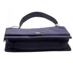 Prada Navy Blue Tessuto Nylon Flap Shoulder Bag