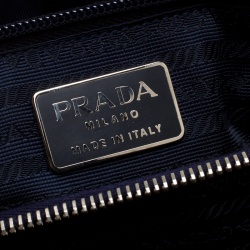 Prada Navy Blue Tessuto Nylon Flap Shoulder Bag