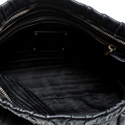 Pre Owned Prada Black Nappa Gauffre Leather Clutch