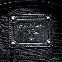 Pre Owned Prada Black Nappa Gauffre Leather Clutch