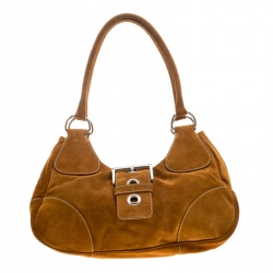 Prada suede store shoulder bag