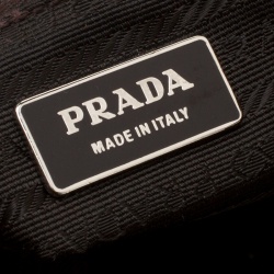Pre Owned Prada Dark Camel Suede Shoulder Bag