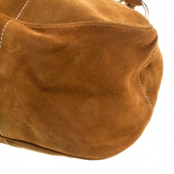 Pre Owned Prada Dark Camel Suede Shoulder Bag