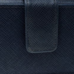 Pre Owned Prada Blue Saffiano Leather Accordion Card Holder