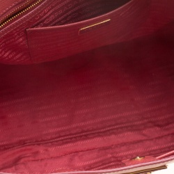 Pre Owned Prada Red Saffiano Lux Leather Large Tote