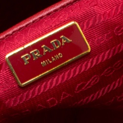 Pre Owned Prada Red Saffiano Lux Leather Large Tote