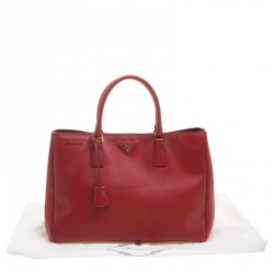 Pre Owned Prada Red Saffiano Lux Leather Large Tote