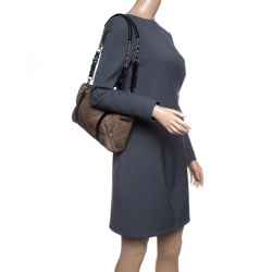 Pre Owned Prada Khaki Quilted Nylon Shoulder Bag