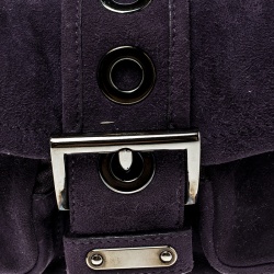 Pre Owned Prada Purple Suede Chain Shoulder Bag