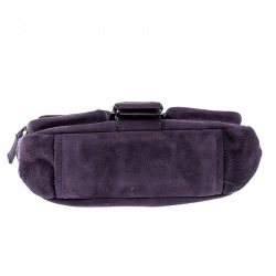 Pre Owned Prada Purple Suede Chain Shoulder Bag