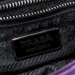 Pre Owned Prada Purple Suede Chain Shoulder Bag