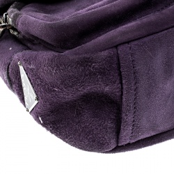 Pre Owned Prada Purple Suede Chain Shoulder Bag
