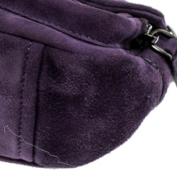 Pre Owned Prada Purple Suede Chain Shoulder Bag