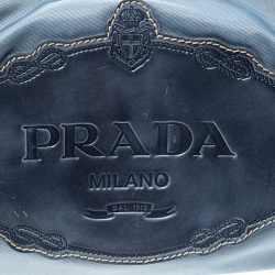 Pre Owned Prada Light Blue Nylon Shoulder Bag