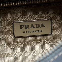 Pre Owned Prada Light Blue Nylon Shoulder Bag