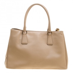 Pre Owned Prada Brown Saffiano Lux Leather Medium Tote